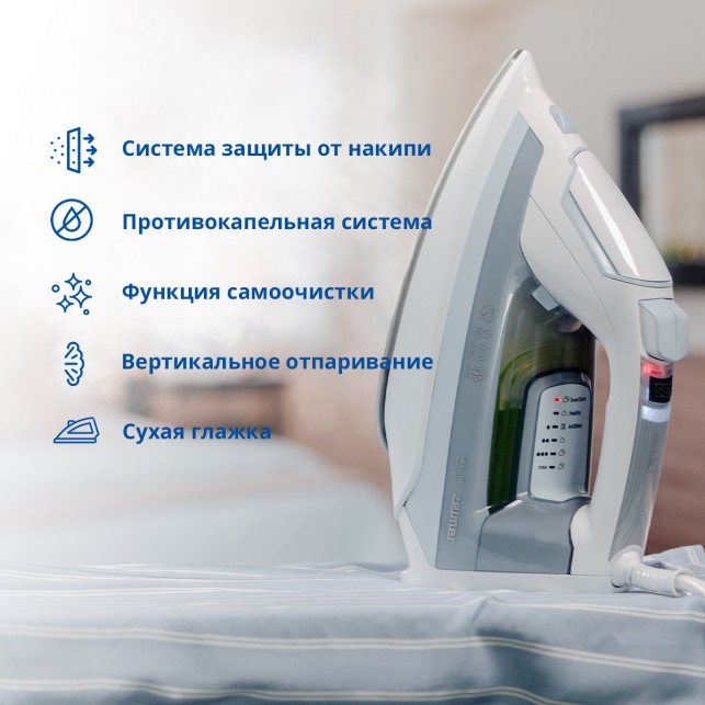 Утюг ZELMER ZIR3200 HEALTHY WHITE/BLUE